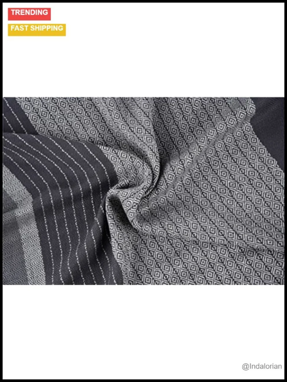 Men's Winter Cashmere Scarf Stripes Warm Soft Scarf with Tassel Luxurious